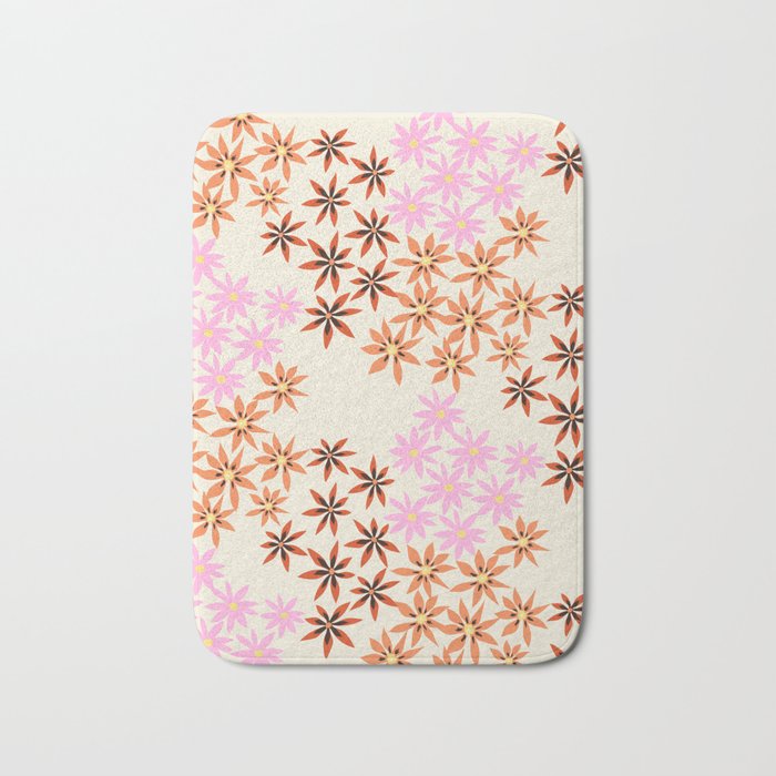 Colorful flowers. Abstract botanical art. Flower market. Tokyo exhibition print Bath Mat Gallery Image 1