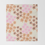 Colorful flowers. Abstract botanical art. Flower market. Tokyo exhibition print Throw Blanket Gallery Image 2