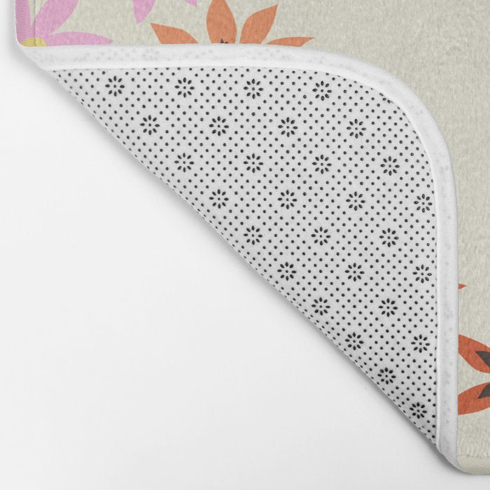 Colorful flowers. Abstract botanical art. Flower market. Tokyo exhibition print Bath Mat Gallery Image 2