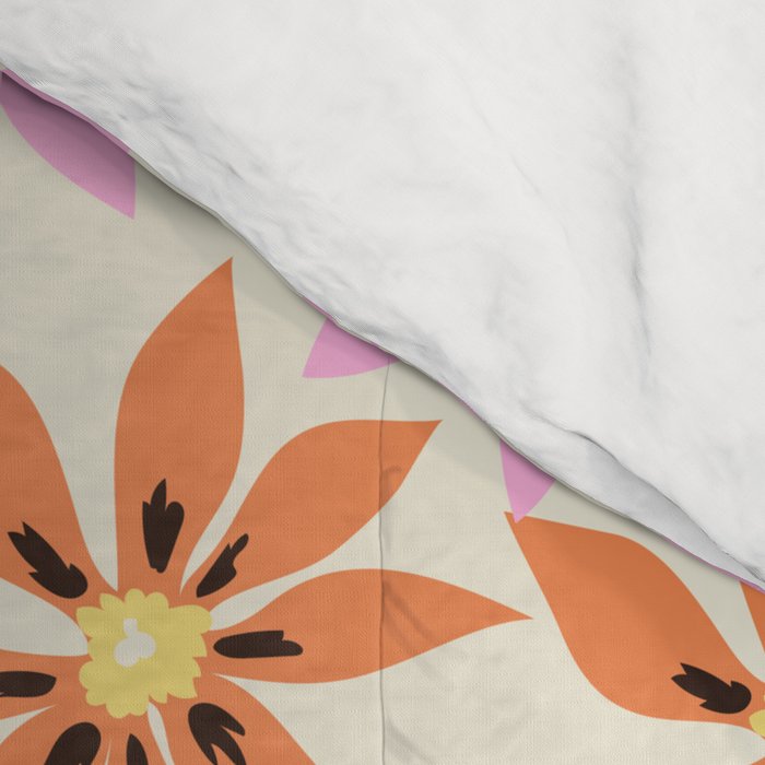 Colorful flowers. Abstract botanical art. Flower market. Tokyo exhibition print Comforter Gallery Image 4