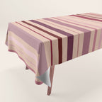 Dusty Rose And Blush Stripes Tablecloth Gallery Image 1