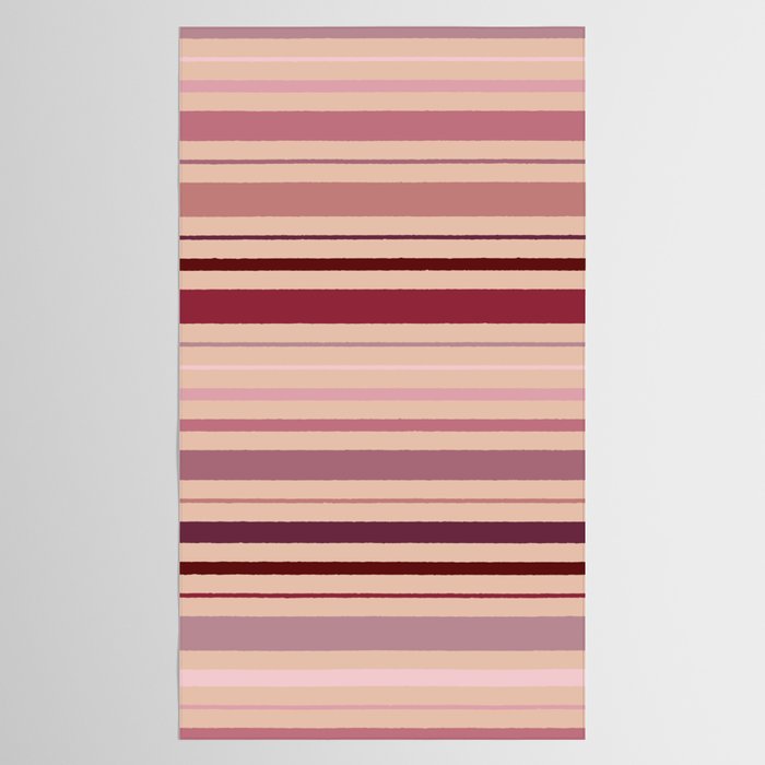 Dusty Rose And Blush Stripes Tablecloth Gallery Image 2