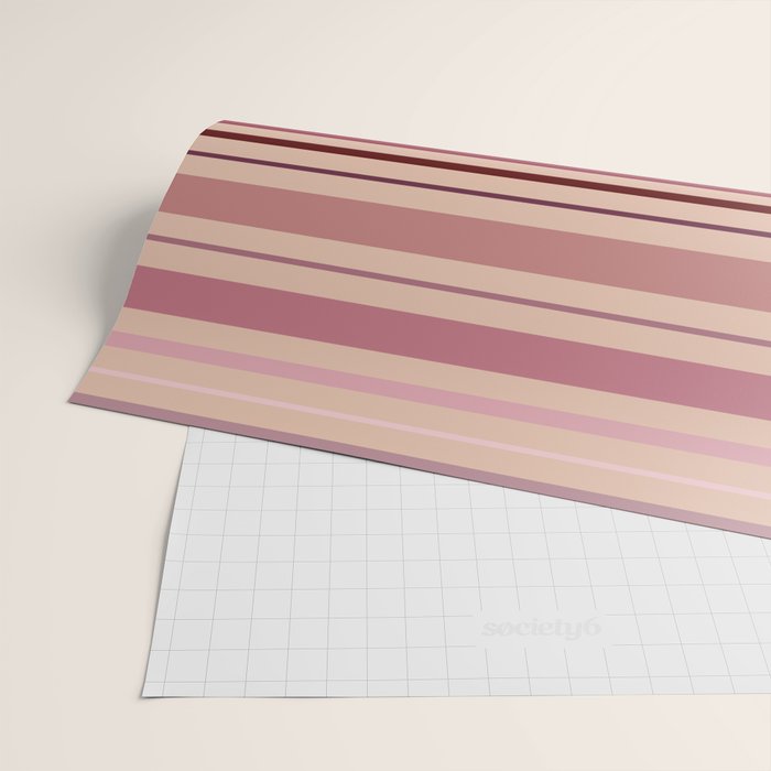 Dusty Rose And Blush Stripes Wrapping Paper Gallery Image 2