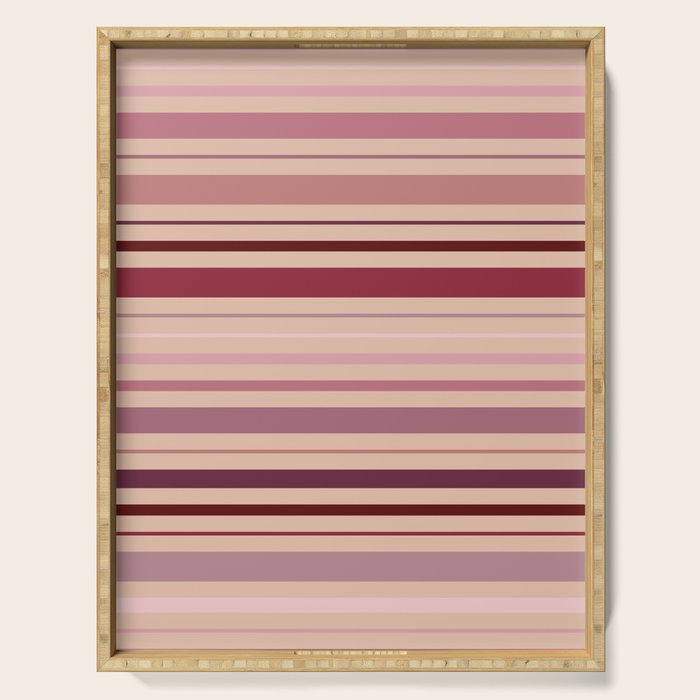 Dusty Rose And Blush Stripes Serving Tray Gallery Image 1