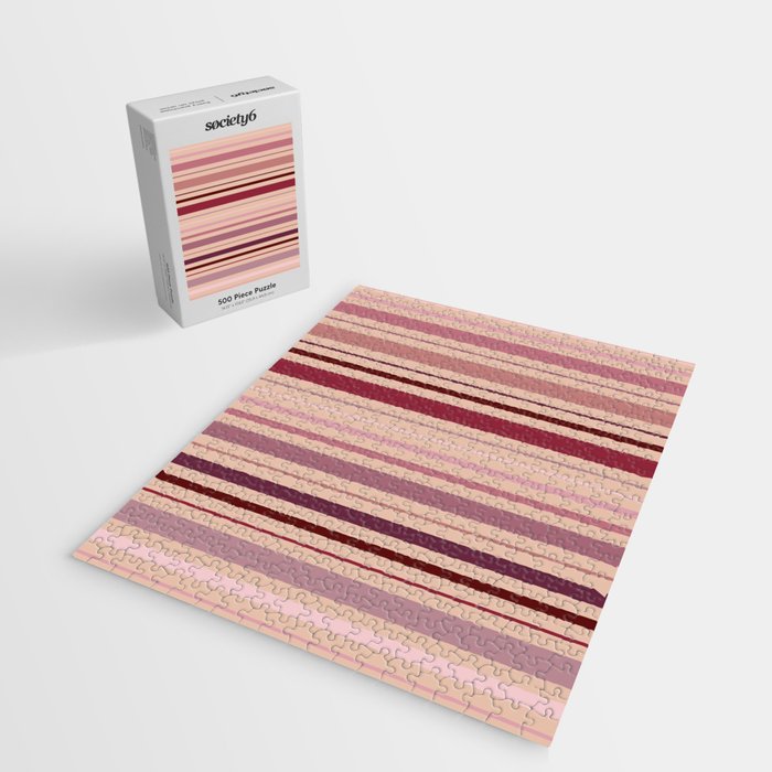 Dusty Rose And Blush Stripes Jigsaw Puzzle Gallery Image 2