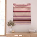 Dusty Rose And Blush Stripes Wall Tapestry Gallery Image 2