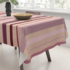 Dusty Rose And Blush Stripes Tablecloth Gallery Image 3