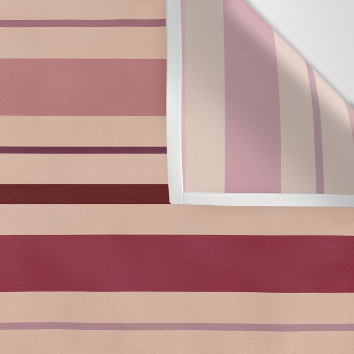 Dusty Rose And Blush Stripes Wall Tapestry Gallery Image 3