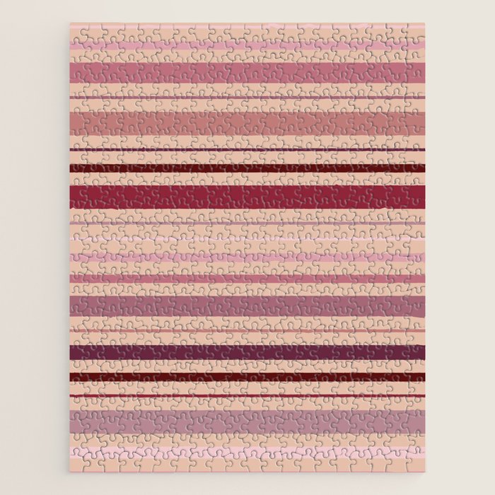 Dusty Rose And Blush Stripes Jigsaw Puzzle Gallery Image 1