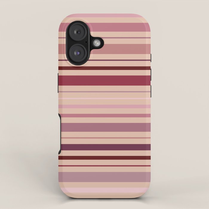 Dusty Rose And Blush Stripes iPhone Case Gallery Image 1