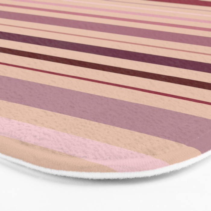 Dusty Rose And Blush Stripes Bath Mat Gallery Image 3