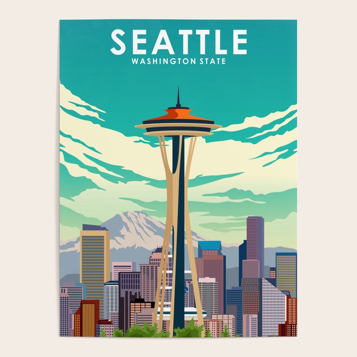 Seattle Washington Travel Poster Poster Gallery Image 4
