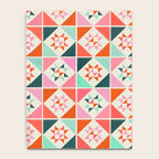 Festive Quilt Pattern in Pink, Red And Green Notebook Gallery Image 4