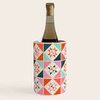Festive Quilt Pattern in Pink, Red And Green Wine Chiller Gallery Image 2