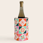 Festive Quilt Pattern in Pink, Red And Green Wine Chiller Gallery Image 3