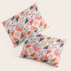 Festive Quilt Pattern in Pink, Red And Green Pillow Sham Gallery Image 3