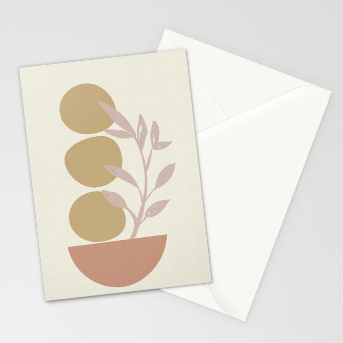 Desert Botanicals and Organic Shapes in Terracotta, Gold, and Blush Stationery Card Gallery Image 2