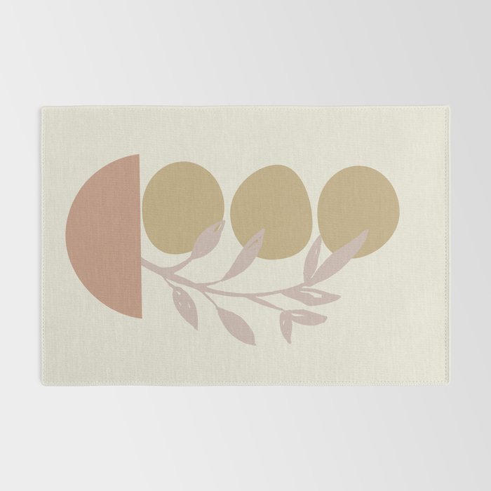 Desert Botanicals and Organic Shapes in Terracotta, Gold, and Blush Rug Gallery Image 2