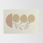 Desert Botanicals and Organic Shapes in Terracotta, Gold, and Blush Rug Gallery Image 2