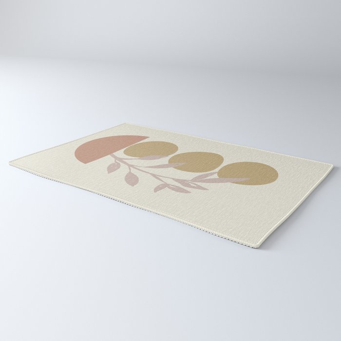 Desert Botanicals and Organic Shapes in Terracotta, Gold, and Blush Rug Gallery Image 3