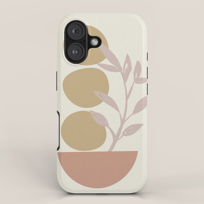 Desert Botanicals and Organic Shapes in Terracotta, Gold, and Blush iPhone Case Gallery Image 1