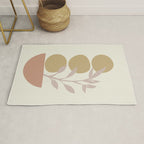 Desert Botanicals and Organic Shapes in Terracotta, Gold, and Blush Rug Gallery Image 1