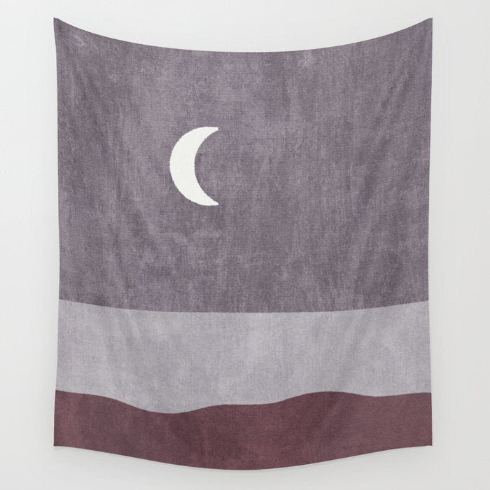 LANDSHAPES / Beach - Night Wall Tapestry Gallery Image 1