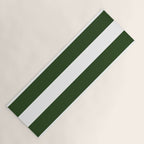 Large Dark Forest Green and White Cabana Tent Stripes Yoga Mat Gallery Image 1