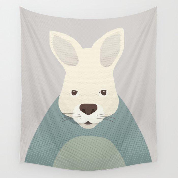Whimsy Kangaroo, Animal Portrait Wall Tapestry Gallery Image 1