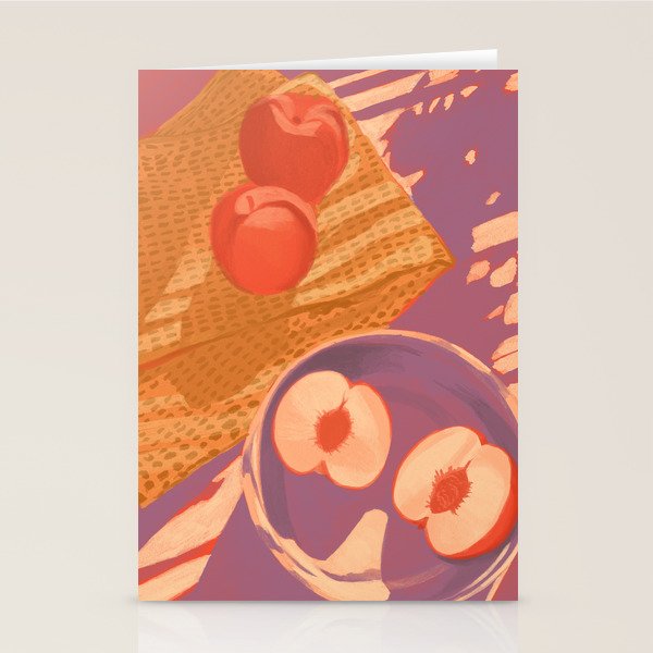 White Peaches Still Life Stationery Card Gallery Image 2