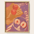 White Peaches Still Life Serving Tray Gallery Image 1