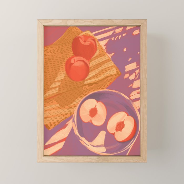 White Peaches Still Life Mini Art Print Gallery Image 1