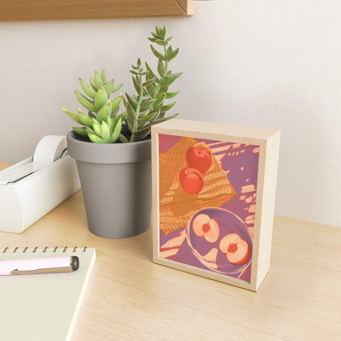 White Peaches Still Life Mini Art Print Gallery Image 2