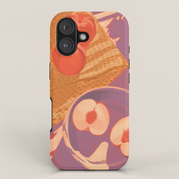 White Peaches Still Life iPhone Case Gallery Image 1