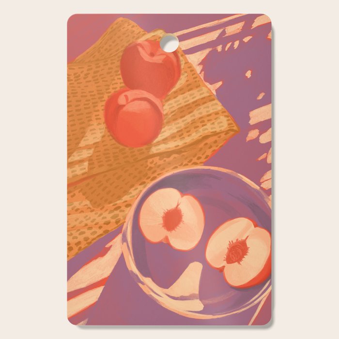 White Peaches Still Life Cutting Board Gallery Image 1