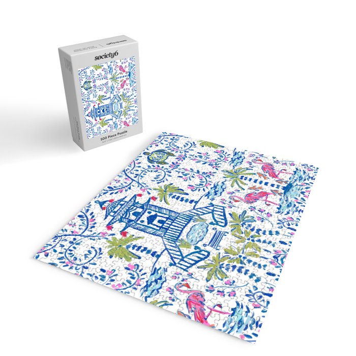 Colorful Coastal Chinoiserie  Jigsaw Puzzle Gallery Image 2