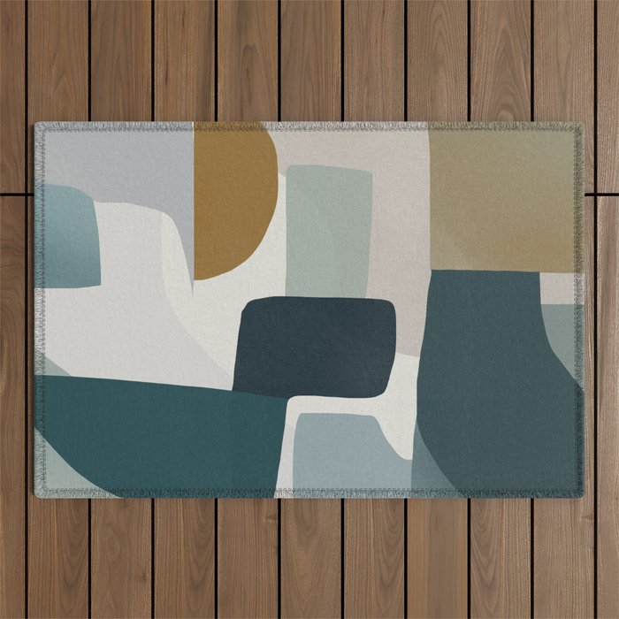 Geometric composition square Outdoor Rug Gallery Image 1