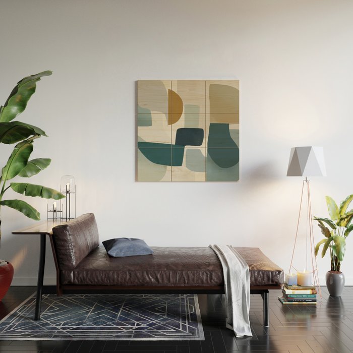 Geometric composition square Wood Wall Art Gallery Image 2