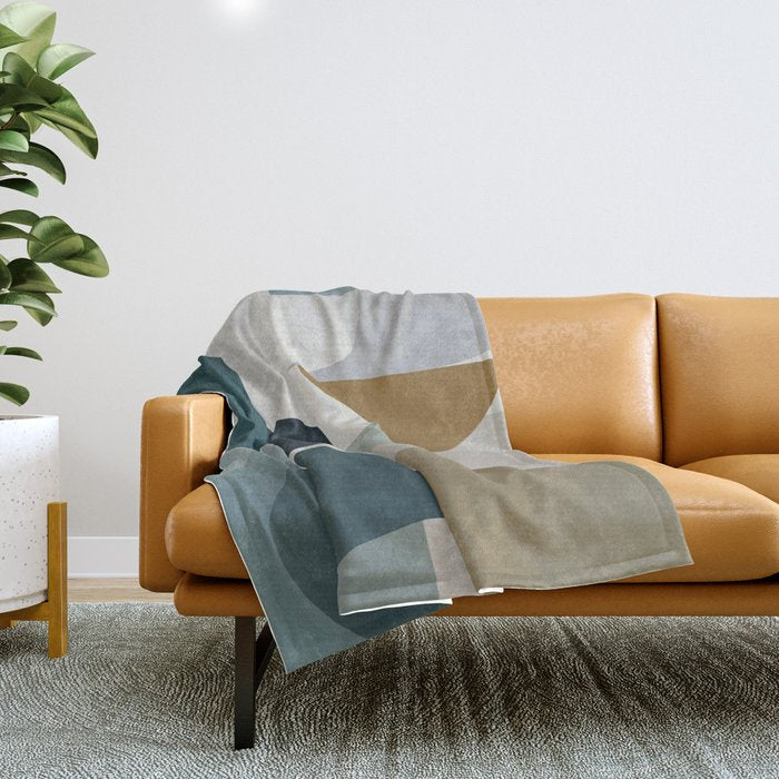 Geometric composition square Throw Blanket Gallery Image 1