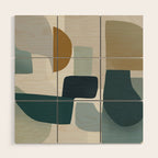 Geometric composition square Wood Wall Art Gallery Image 1