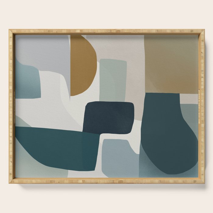 Geometric composition square Serving Tray Gallery Image 1