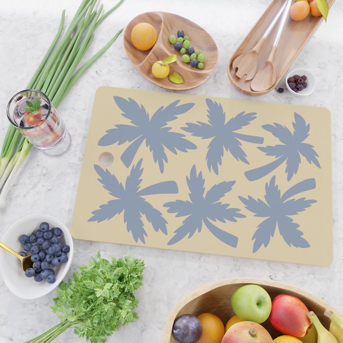 Palm Trees - Blue and Cream Cutting Board Gallery Image 2