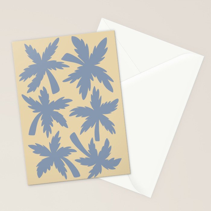 Palm Trees - Blue and Cream Stationery Card Gallery Image 2