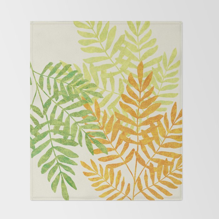 Bright Young Ferns Throw Blanket Gallery Image 2