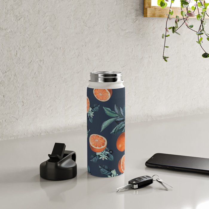 Lemon and Leaf Pattern VI Water Bottle Gallery Image 5