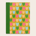 Rows of Tulips in Bloom in Yellow Ochre & Peach Notebook Gallery Image 4