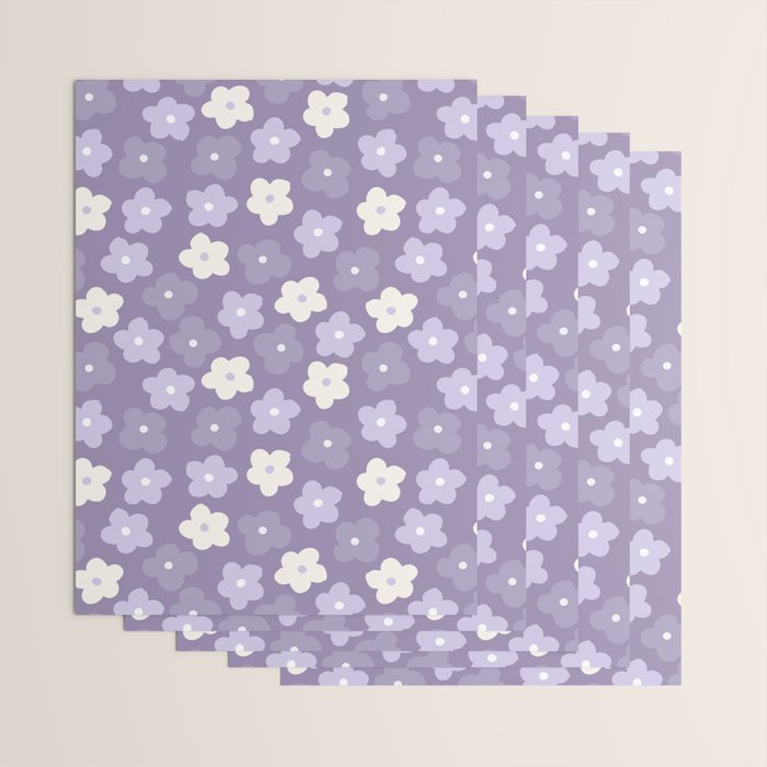 Purple Flowers Wrapping Paper Gallery Image 3