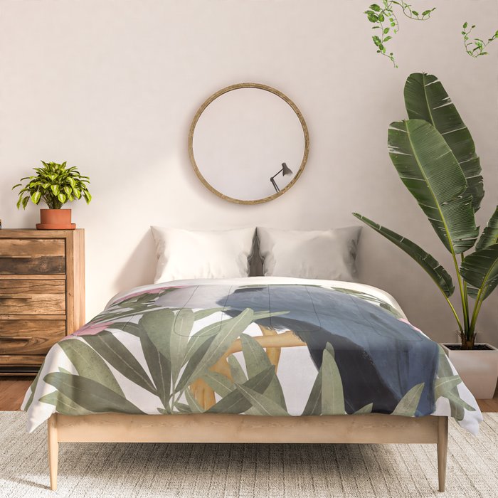Gray heron and oleander plant - Comforter Gallery Image 3