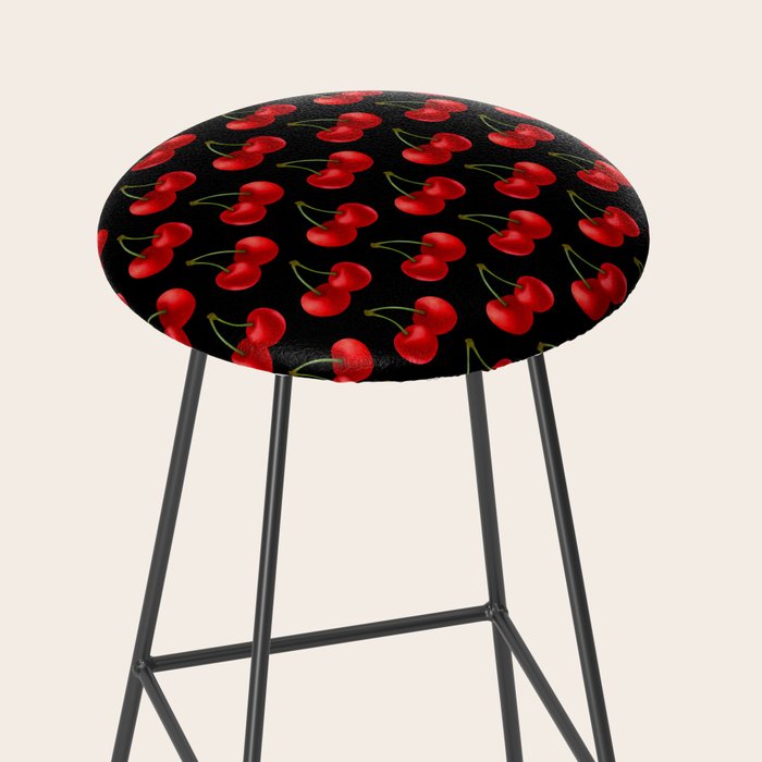 Y2K Cherries - Black Pattern Large Stool Gallery Image 2