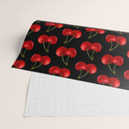 Y2K Cherries - Black Pattern Large Wrapping Paper Gallery Image 2
